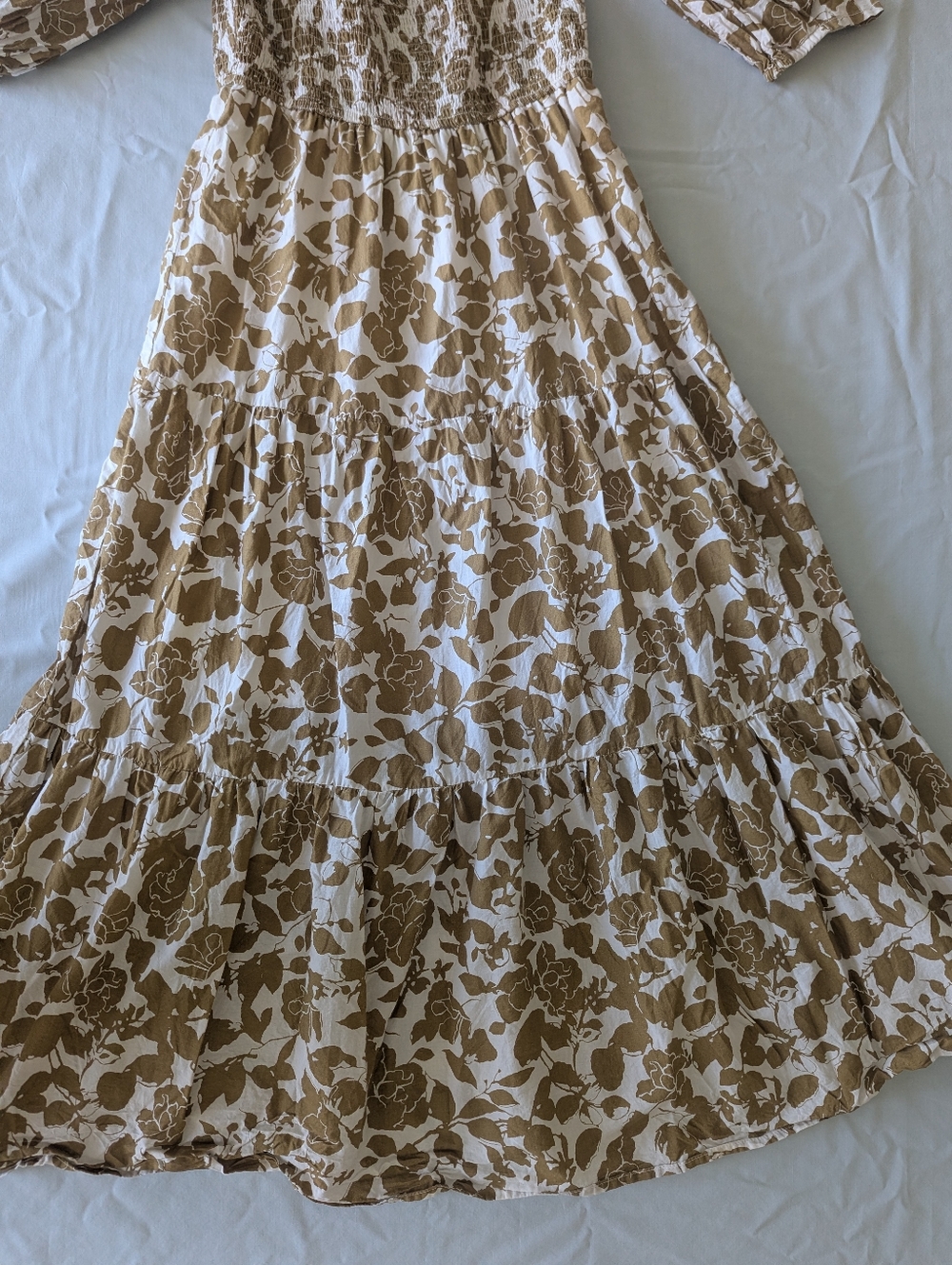 Moon River Anthropologie Smocked Poplin Dress With Puff Sleeves - Picture 7 of 11